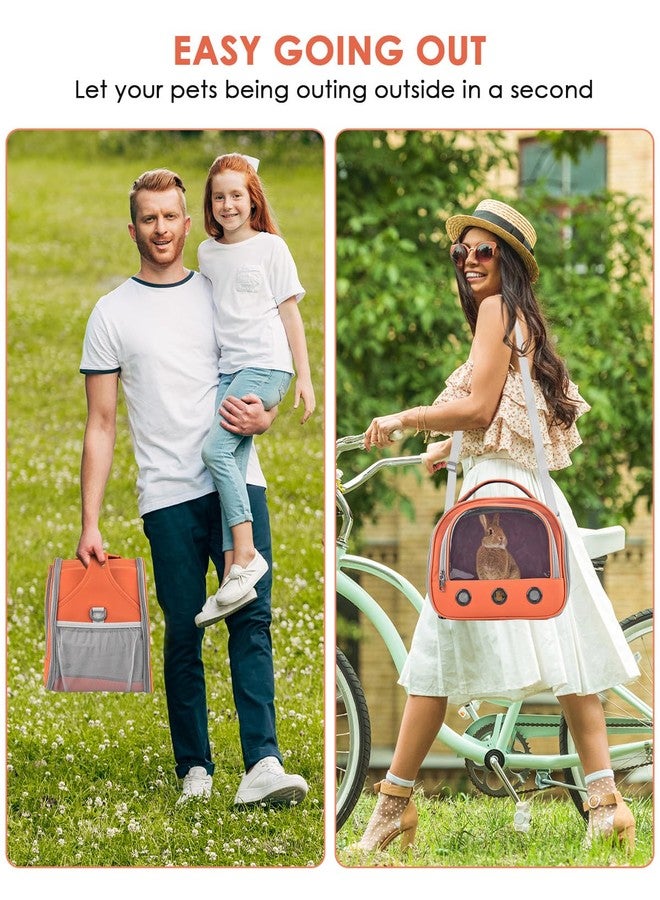 Bissap Guinea Pig Carrier Bag, Portable Small Animal Carrier Pouch for Hamster Chinchilla Rabbit Gerbil Hedgehog Sugar Glider Outgoing Travel Carrying Case -Orange - Image 5